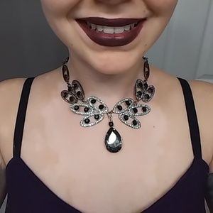 Black and crystal Iman necklace